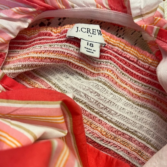 J. Crew Cotton Pink & White Candy Stripe Sleeveless A-Line Midi Dress Size 18 - Picture 3 of 4